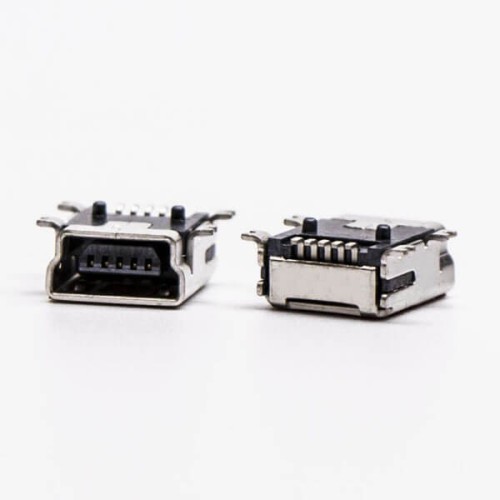 Mini USB Female Panel Mount 90 Degree SMT Type B Connector Mini USB Female Panel Mount 90 Degree SMT Type B Connector