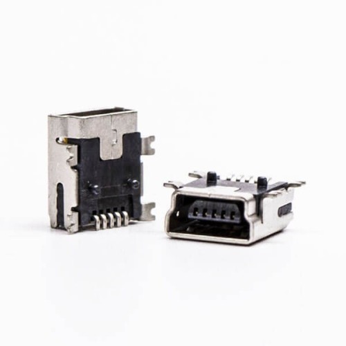 Mini USB Female Panel Mount 90 Degree SMT Type B Connector Mini USB Female Panel Mount 90 Degree SMT Type B Connector