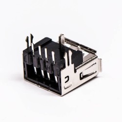 Right Angle USB Female Through Hole Harpoon for PCB Mount