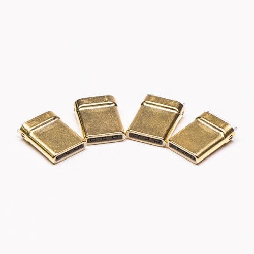 Type C 24 Pin Connector Straight Plug Through Hole Gold Plating Type C 24 Pin Connector Straight Plug Through Hole Gold Plating