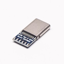 Type C Plug 180 Degree Bule PCB Mount Solder Type for Cable