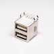 USB 2.0 High Speed Port Dual Port Type A 90° for PCB Mount USB 2.0 High Speed Port Dual Port Type A 90° for PCB Mount