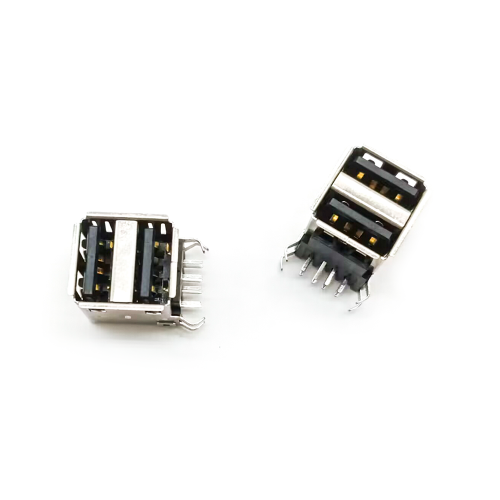 USB 2.0 High Speed Type A Right Angled Female two Port USB Connector USB 2.0 High Speed Type A Right Angled Female two Port USB Connector