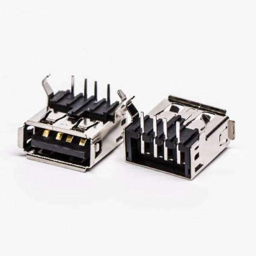 USB 2.0 Right Angled Female Type A Black DIP for PCB Mount USB 2.0 Right Angled Female Type A Black DIP for PCB Mount