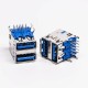 USB 3.0 Dual Port Type A Female Right Angled Through Hole USB 3.0 Dual Port Type A Female Right Angled Through Hole