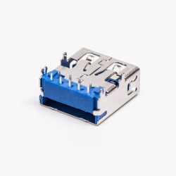 USB 3.0 Right Angled Type A Female DIP Harpoon for PCB Mount