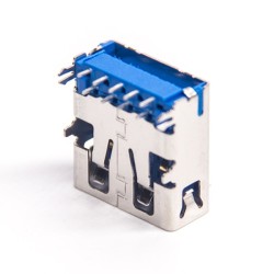 USB 3.0AF Short Type 90 Degree PA9T Blue Rubber Core 13.7mm 20pcs