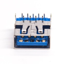 USB 3.0AF Short Type 90 Degree PA9T Blue Rubber Core 13.7mm