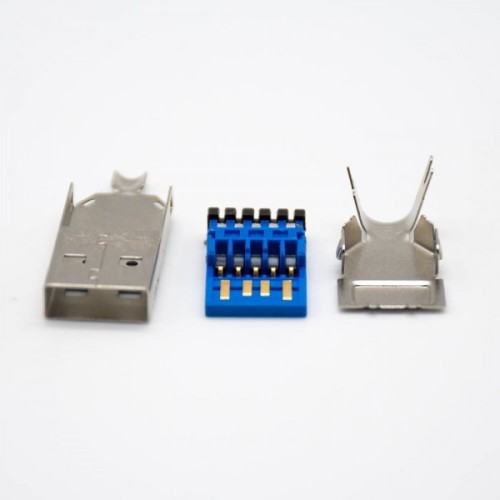 USB A 3.0 Male Straight 9 Pin for Cable Connector USB A 3.0 Male Straight 9 Pin for Cable Connector