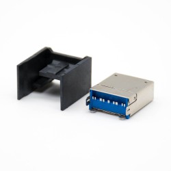 USB A Female Connector Dual 3.0 Straight 9 Pin Through Hole Metal Shell SMT Type