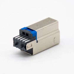 USB Connector B 3.0 Male Straight 9 Pin Solder Type for Cable