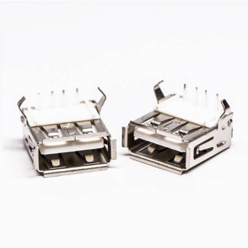 USB Port 2.0 Right Angled Female Through Hole White USB Port 2.0 Right Angled Female Through Hole White