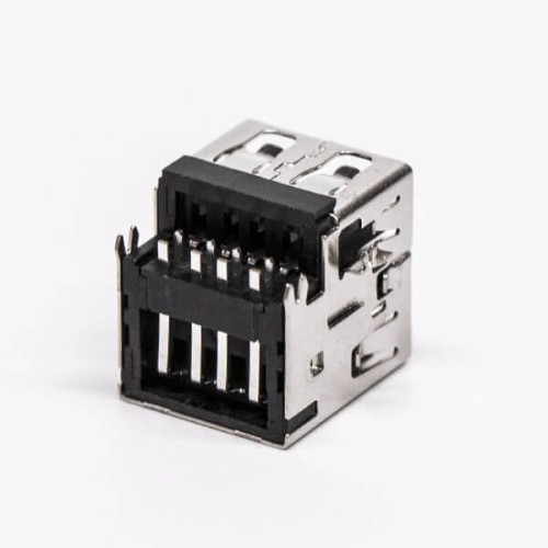 USB Right Angle Connectors Female DIP Dual Port 20pcs USB Right Angle Connectors Female DIP Dual Port 20pcs