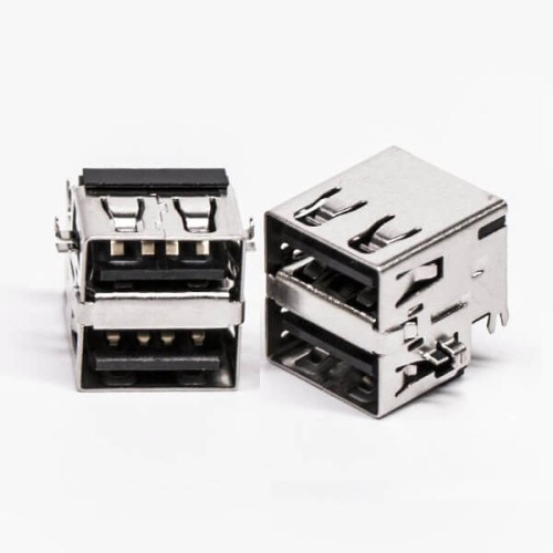 USB Right Angle Connectors Female DIP Dual Port USB Right Angle Connectors Female DIP Dual Port