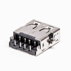 USB Through Hole Mount Female 2.0 Type A 90° Reverse for PCB