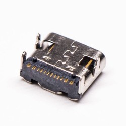 USB Type C Connector Female Right Angled SMT