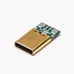 USB Type C Port Plug Straight 12 Pin PCB Mount