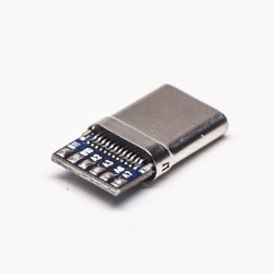 USB Type C Port Straight Male Connector PCB Mount