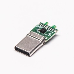 USB Type C Straight 180 Degree Plug 24 Pin Solder Type