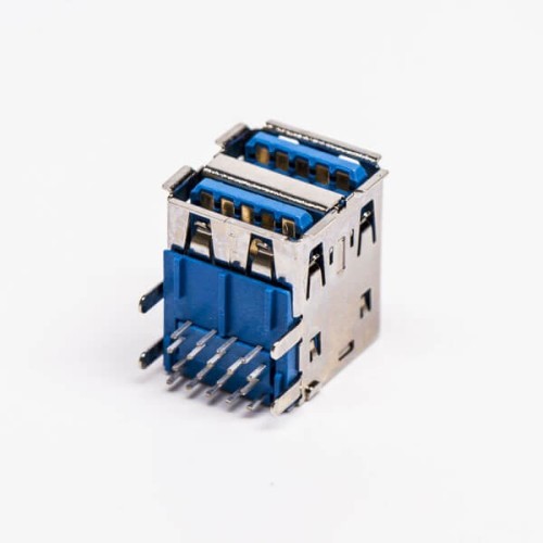 usb3.0 Type A Dual Port Female Right Angled Through Hole usb3.0 Type A Dual Port Female Right Angled Through Hole