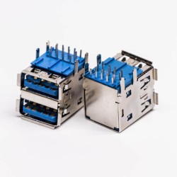 usb3.0 Type A Dual Port Female Right Angled Through Hole 20pcs