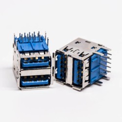 usb3.0 Type A Dual Port Female Right Angled Through Hole