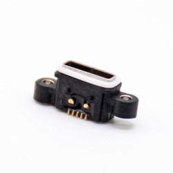 MICRO USB IP67 Waterproof Connector AB Type 5 Pin SMT With Screw Holes With Waterproof Ring