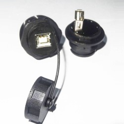 USB 2.0 Type B Female to Type A Female Straight PCB Mount Waterproof USB Adapter
