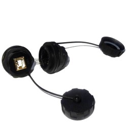 Waterproof Female USB 2.0 Type B Female Socket Connectors gold-plated with pin