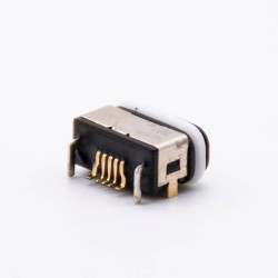 Waterproof level IP67 MICRO USB Connector 5p IPX8 B Type SMT With Waterproof Ring