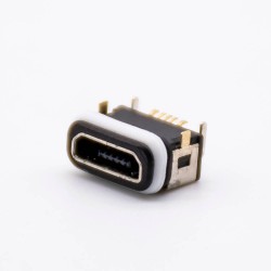 Waterproof level IP67 MICRO USB Connector 5p IPX8 B Type SMT With Waterproof Ring