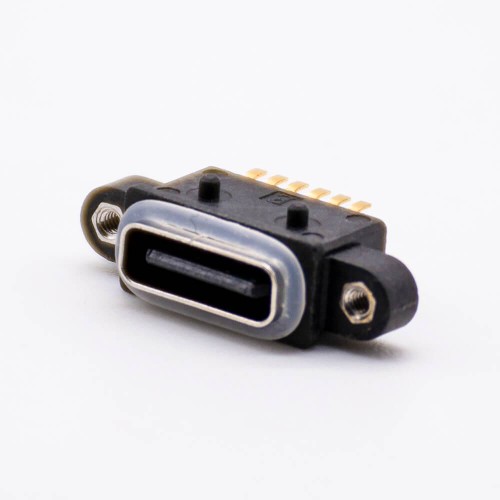 Waterproof Type C Connector Female Socket 6P SMT With Waterproof Ring Waterproof Type C Connector Female Socket 6P SMT With Waterproof Ring