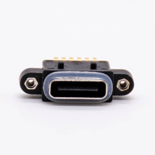 Waterproof Type C Connector Female Socket 6P SMT With Waterproof Ring Waterproof Type C Connector Female Socket 6P SMT With Waterproof Ring