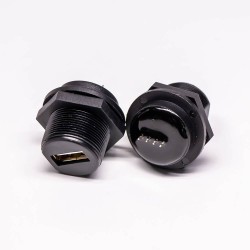 Waterproof USB 2.0 Type A Front Panel Mount USB Female Connector Socket Gold Plated