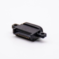 Waterproof USB Type C Connector Offset Type IPX8 16P With Waterproof Ring
