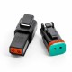 2 Pin PA66 Waterproof Automotive Sealed Connector 2P Male Female Mating Connector Elecje (Excluded Contacts)