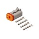 4 Pin Female Jack with Contacts Auto Waterproof Connector Automotive Sealed DT06-4S Elecje DT Series