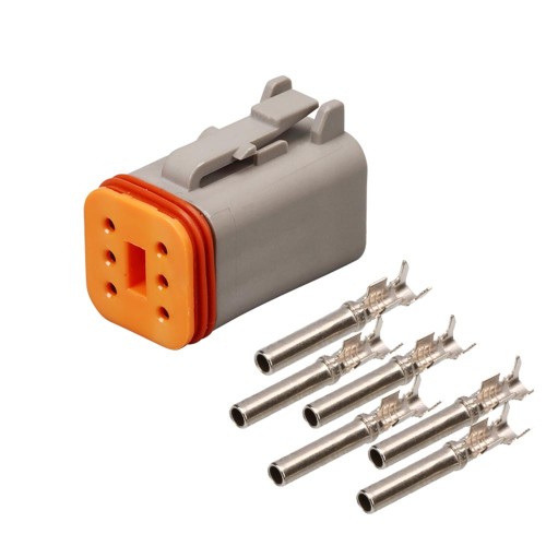 6 Pin Female Jack with Contacts Auto Waterproof Connector Automotive Sealed DT06-6S Elecje
