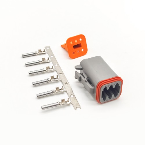 6 Pin Female Jack with Contacts Auto Waterproof Connector Automotive Sealed DT06-6S Elecje