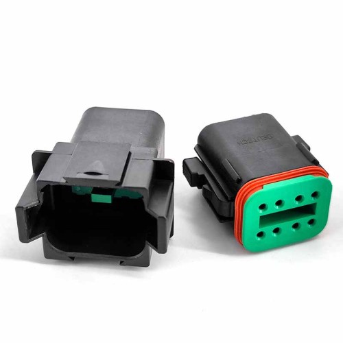 8 Pin PA66 Waterproof Automotive Sealed Connector Black 8P Male Female Mating Connector Elecje (Excluded Contacts)