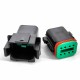8 Pin PA66 Waterproof Automotive Sealed Connector Black 8P Male Female Mating Connector Elecje (Excluded Contacts)