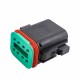 8 Pin PA66 Waterproof Automotive Sealed Connector Black 8P Male Female Mating Connector Elecje (Excluded Contacts)