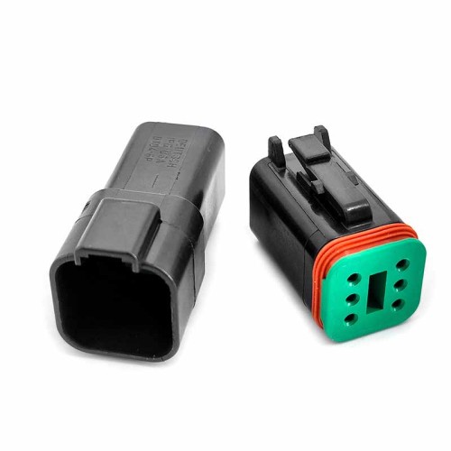 Automotive Sealed Connector 6 Pin PA66 Waterproof 6P Male Female Mating Connector Elecje (Excluded Contacts)