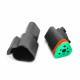 Black 3 Pin Waterproof Automotive Sealed Connector 3P Male Female Mating Connector PA66 Elecje (Excluded Contacts)