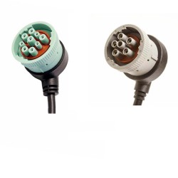 Elecje J1939 9 Pin Male to J1708 6 Pin Male Right Angle Cable CAN Cable