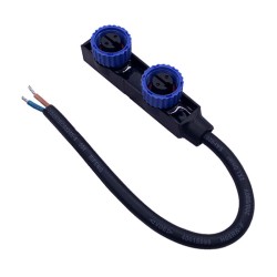 F Type M15 Waterproof Connector 2 Pin Industrial Aviation LED Power Connector Dual Female with 1.0 Square Cable