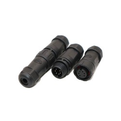 IP68 Waterproof connector M12 6pins Butt plug Sold Type Flame retardant nylon aviation connectors for LED Strips