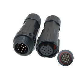 LED Power Connector M16 Waterproof Cable Connector IP68 12 Pin Male Female Plug Solder Type for Cable