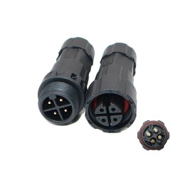 LED Power Connector M16 Waterproof Cable Connector IP68 4 Pin Male Female Plug Welding Electrical Wire Connector