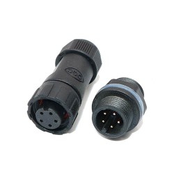 M12 Waterproof Panel Front Mounted Connector Solder Type for Cable 5 pin Mechanical Equipment Nylon PA66 Material